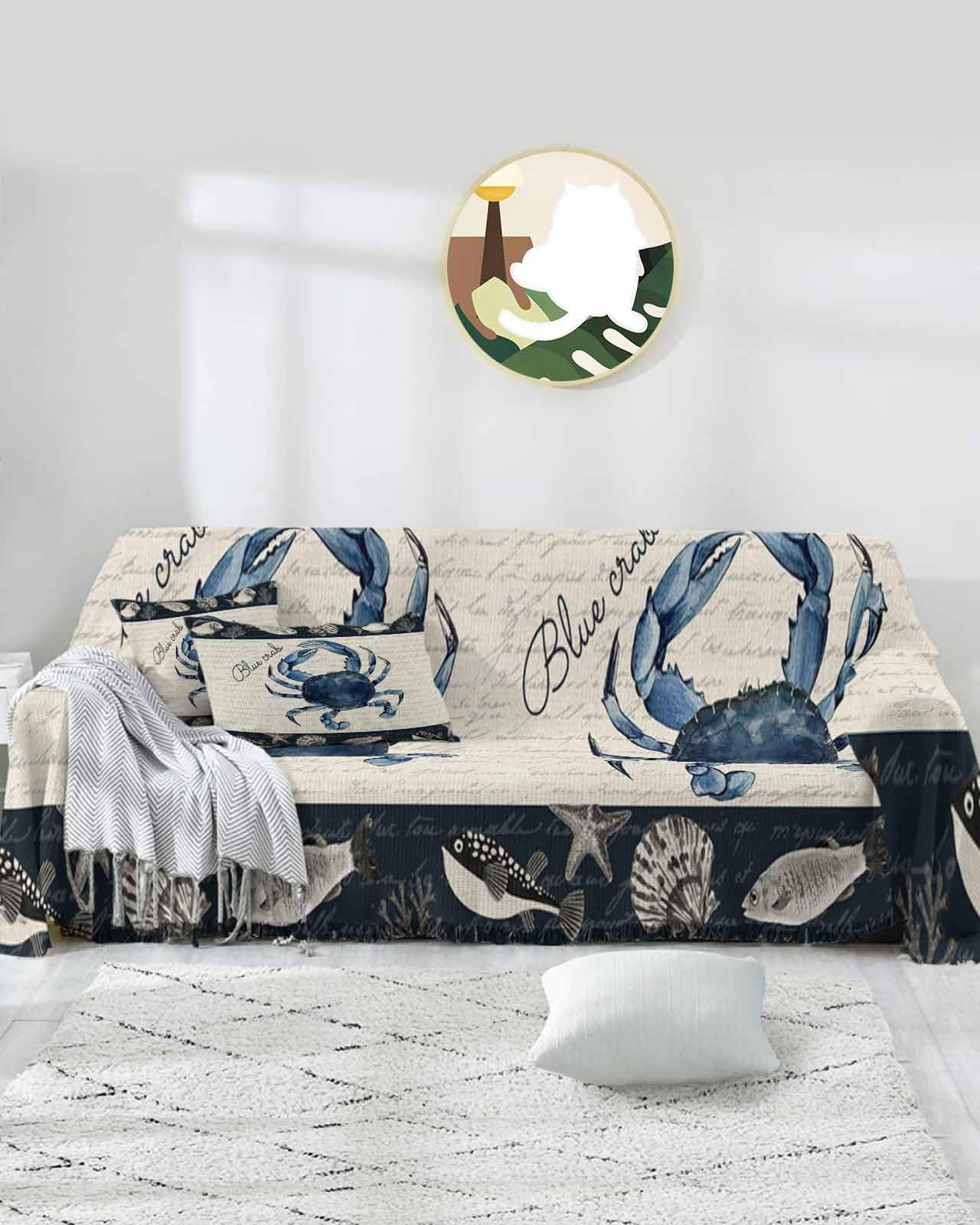 Amazon.com: Nautical Coastal Coral Sofa Couch Covers for 3 Cushion